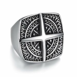 Signet Rings | Mens Large Compass Signet Ring Dress Rings Dress Rings