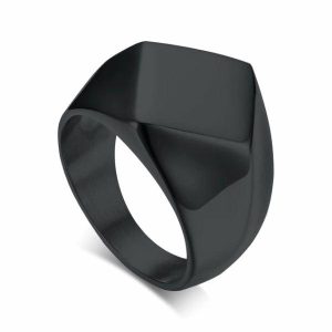 Signet Rings | Mens Minimalist Signet Ring Black Dress Rings Dress Rings