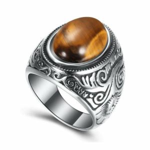 Signet Rings | Mens Opal Stone Ring Dress Rings Dress Rings