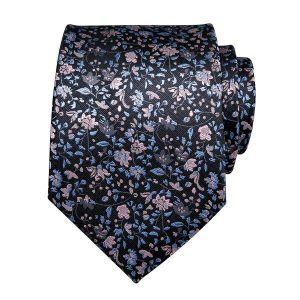 Ties | Mens Baby Blue Pink Floral Silk Tie Accessories Mens