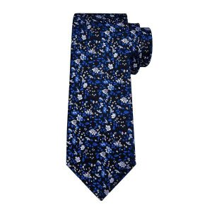 Ties | Mens Black Blue Floral Silk Tie Accessories Mens