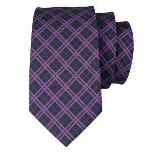 Ties | Mens Black Purple Tartan Silk Tie Accessories Mens