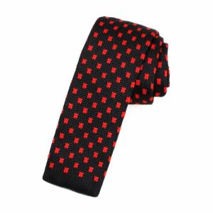 Ties | Mens Black Red Square Knit Tie Accessories Mens