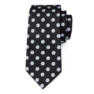 Ties | Mens Black White Polka Dot Silk Tie Accessories Mens