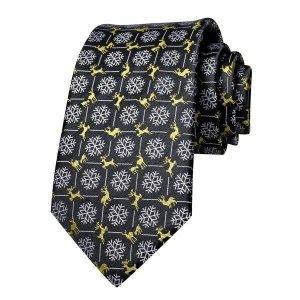 Ties | Mens Black Yellow Gold Winter Silk Tie Accessories Mens