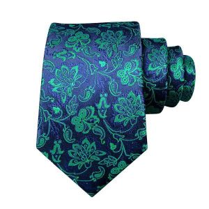 Ties | Mens Blue Green Floral Silk Tie Accessories Mens