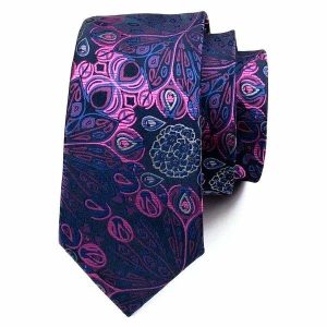 Ties | Mens Blue Pink Peacock Silk Tie Accessories Mens