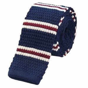 Ties | Mens Blue Red White Square Knit Tie Accessories Mens