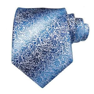 Ties | Mens Blue Silver Floral Silk Tie Accessories Mens