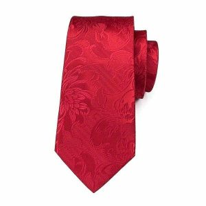 Ties | Mens Bright Red Floral Silk Tie Accessories Mens