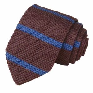 Ties | Mens Brown Striped Knitted Tie Accessories Mens