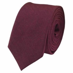 Ties | Mens Burgundy Cotton Necktie Accessories Mens