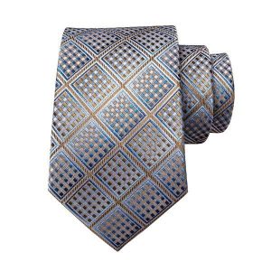 Ties | Mens Champagne Blue Diamond Silk Tie Accessories Mens