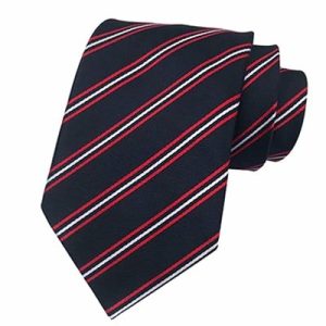 Ties | Mens Classic Black Red Striped Silk Tie Accessories Mens