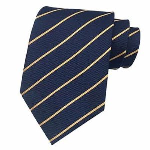 Ties | Mens Classic Blue Gold Striped Silk Tie Accessories Mens