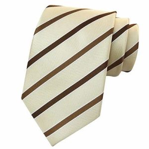 Ties | Mens Classic Brown Yellow Striped Silk Tie Accessories Mens