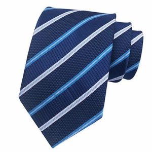 Ties | Mens Classic Deep Blue Striped Silk Tie Accessories Mens