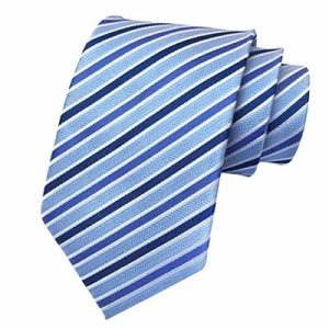 Ties | Mens Classic Ice Blue Striped Silk Tie Accessories Mens