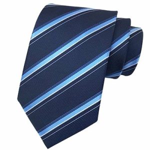 Ties | Mens Classic Midnight Blue Striped Silk Tie Accessories Mens