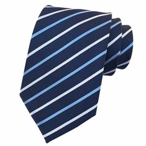 Ties | Mens Classic Navy Blue Striped Silk Tie Accessories Mens