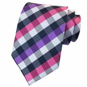 Ties | Mens Classic Purple Pink Check Silk Tie Accessories Mens