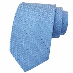 Ties | Mens Classic Sky Blue Mini Check Silk Tie Accessories Mens