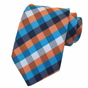 Ties | Mens Classic Turquoise Orange Check Silk Tie Accessories Mens