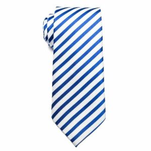 Ties | Mens Classic White Blue Striped Necktie Accessories Mens