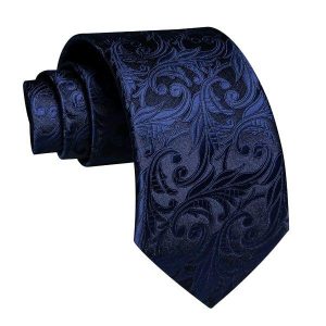 Ties | Mens Dark Blue Floral Silk Necktie Accessories Mens