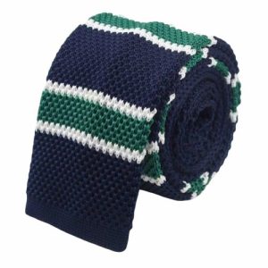 Ties | Mens Dark Blue Green Square Knit Tie Accessories Mens