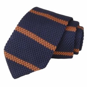 Ties | Mens Dark Blue Striped Knitted Tie Accessories Mens