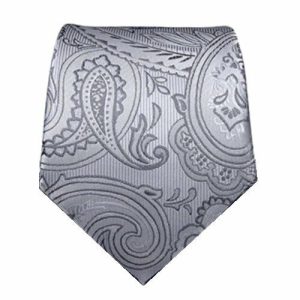 Ties | Mens Dark Silver Paisley Silk Tie Accessories Mens