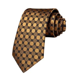 Ties | Mens Gold Black Octagon Silk Tie Accessories Mens