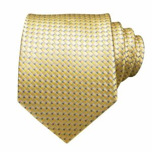 Ties | Mens Gold Squared Silk Tie Accessories Mens