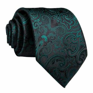 Ties | Mens Green Black Floral Silk Tie Accessories Mens