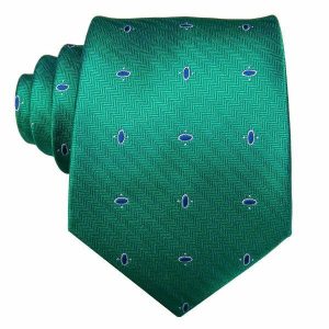 Ties | Mens Green Dotted Novelty Silk Tie Accessories Mens