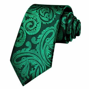 Ties | Mens Green Floral Paisley Silk Tie Accessories Mens