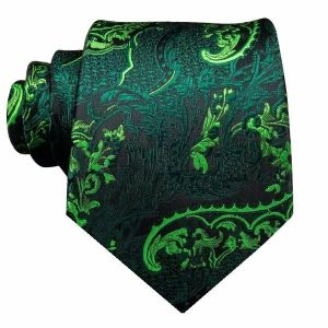 Ties | Mens Green Luxury Floral Silk Tie Accessories Mens