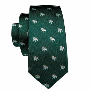 Ties | Mens Green Novelty Dog Silk Tie Accessories Mens