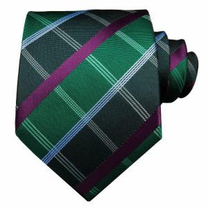 Ties | Mens Green Tartan Silk Tie Accessories Mens