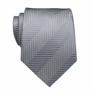 Ties | Mens Grey Herringbone Silk Tie Accessories Mens