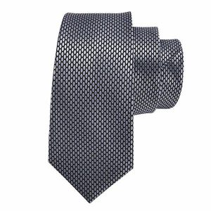 Ties | Mens Grey Hexagon Silk Necktie Accessories Mens