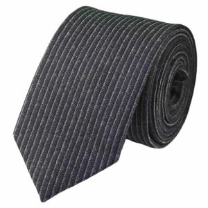 Ties | Mens Grey Striped Cotton Necktie Accessories Mens