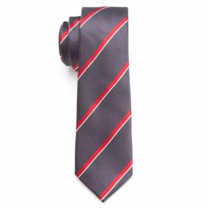 Ties | Mens Grey Striped Skinny Tie Accessories Mens