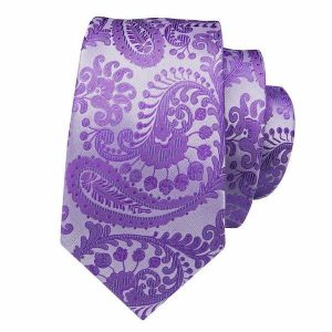 Ties | Mens Lavender Purple Paisley Flower Silk Tie Accessories Mens