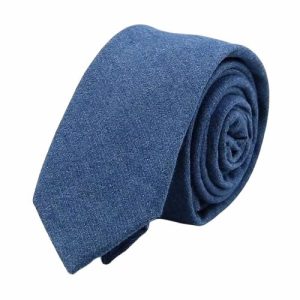 Ties | Mens Light Blue Denim Cotton Skinny Tie Accessories Mens