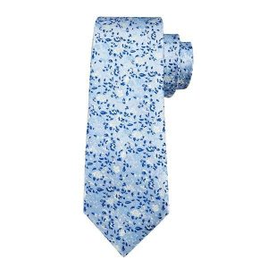 Ties | Mens Light Blue Floral Silk Necktie Accessories Mens