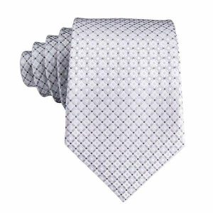 Ties | Mens Light Silver White Dotted Silk Tie Accessories Mens