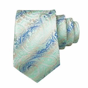 Ties | Mens Mint Green Gradient Paisley Silk Tie Accessories Mens