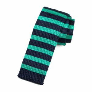 Ties | Mens Mint Green Navy Blue Square Knit Tie Accessories Mens